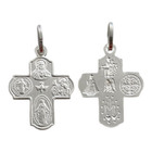 925 Solid Sterling Silver Cross Pendant 4 Way Cruciform Scapular Medal - Esp38
