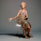 Large Antique French Art Nouveau Statue For Metal Clock Case