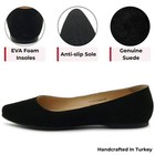 Alpine Swiss Julia Womens Leather Pointed Toe Ballet Flats Comfort Slip On Shoes