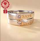 Couple Rings With Heart Shaped Design And English Letters Matching Rings For
