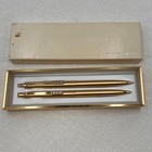 Vintage Paper Mate Double Heart Gold Tone Pen   Pencil Set W  Box Very Good