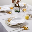 Scroll Damask Satin White Napkins Cloth 17 X 17 Inch  Water Resistant Spillproof