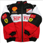Adults F1 Team Racing Padded Zip New Cotton Embroidery Racing Jacket Black New