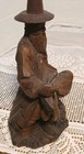 Vintage Asian Figurine Chinese Hand Carved Wood Statue Signed