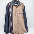 Vtg Roper Rodeo Blue Shirt Men Xlt Western Colorblock Button Down Made In Usa