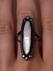 Vintage Navajo Style Sterling Silver Mother Of Pearl Ring Size 8 75