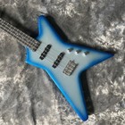 Blue 4 String Electric Jazz Bass Guitar Solid Body Maple Neck Rosewood Fretboard