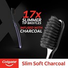 4 Pc Colgate Slim Soft Charcoal Toothbrush 17x Slimmer Soft Tip Bristles
