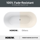 Horow 59   Freestanding Bathtub Acrylic Soaking Tubs Fluted Oval Shape Bathtub