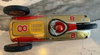 Vintage Tm Masudaya Of Japan Tin Friction Dble Sided Rollover Race Car Toy Ec