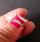 Women Silver Toe Ring Bypass Adjustable Simulated Diamond 14k Rose Gold Plated