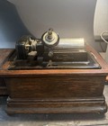 Antique Edison Standard Phonograph Cylinder Record Player Oak Case W  Crank