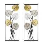 Set Of 2 Leaf Metal Wall Decor  Framed Home Decor Living Room  Luxury Wall Art 