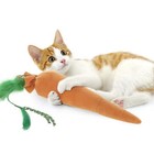Kolossal Karrot Soft Plush Crinkle Kicker Cat Toy With Catnip Packed Tip  Large