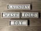 Laundry Room Farmhouse Wooden Metal  4-pack  Wall Decor Wash Fold Dry New