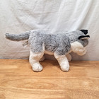Toys R Us Siberian Husky Dog Stuffed Animal Gray Wolf Plush Realistic 2010