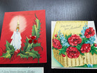 Lot Of 8 Vintage Greeting Cards Embossed Unused Mom Christmas Baby Some Envelope
