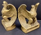Vintage Medium Sized Brass American Eagle 1776 Bookends