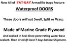 Armadillo Traps  By Fat-ray  Scented From Live Armadillos  Free Shipping 