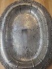 Vintage Oval Silverplate Platter Ornate 18 x 13 1 2    Barker Ellis England Nice