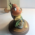 Aldon Vanished Species Greater Koa Finch Bird Figurine Porcelain Hand Painted
