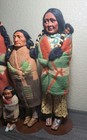 Lot 4 Vintage Skookum Native American Indian Doll Family 7 - 17  Tall 1920 s
