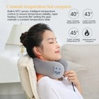 New Neck Massager Heated Massage Tens Travel Pillow Memory Foam Rechargeable Nib