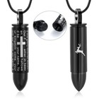 2 Pack Cremation Jewelry For Ashes Bullet Shape Pendant Cross  Deer Urn Necklace