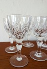 Vintage Crystal Cut Diamond Fan Wine Glasses 5 1 4  Set Of 8  Elegant Barware