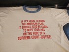 Vtg Rare 1980s Double Stitch Ringer  T-shirt Political Protest Texas V  Johnson