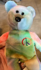 1996 Peace Bear Beanie Baby Bean Plush