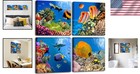 Underwater Sea Turtle Wall Art Set - 12 x12 