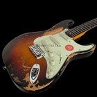 Factory Vintage Sunburst St Electric Guitar Solid Body 21f Maple Neck Heavy Aged