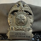 Authentic 1960s Prison Guard 8-pt Cap  City Of Sansom  Tx W metal    jailor    Badge