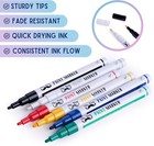 6pcs Paint Markers Set Oil Based For Metal Mix Permanent Colored Pen Fine Point