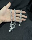 925 Sterling Silver Mens Boys Women Figaro Chain Necklace 24    Bracelet 9  Set