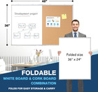 Large White Board Dry Erase Foldable Cork Board Combo  48  X 36  Double Sided Dr