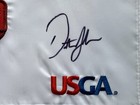Dustin Johnson Signed 2016 Us Open Flag Oakmont Golf Usga Pga Beckett Coa
