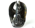 Gemstone 5 1  Blue   Gold Tiger s Eye Hand Carved Crystal Dragon Sculpture