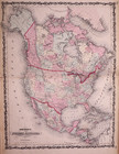 Rare Antique 1861 Map   North America By Johnson   Browning 18x27