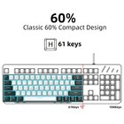 60  Wired Mechanical Gaming Keyboard 61 Key Ice Blue Led Backlit Pc Mac