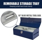19  Blue Metal Tool Box Storage Tray Heavy Duty Workshop Tool Parts Organizer
