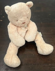 Eden Plush Teddy Bear Tan Cream Beige Sheer Ribbon Bow Beanie Feet 19 Inch