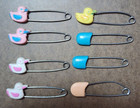 Vintage Diaper Safety Pins Lot  Of 8 Some With Ducks