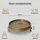 Vintage Brass Decorative Tray  11 8-inch Round Serving Tray With Claw Feet  D   
