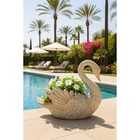 Urban Designs Swan Cast Stone Planter Garden Decor - Grey