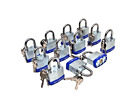 12pc Laminated Steel Padlock 1-1 2 In  40mm Keyed Alike 24 Keys