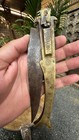 Vintage Hand Forged Brass Handle Fish Shape Switch Open Iron Blade Folding Knife