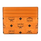Mcm Cognac Men s Money Clip Card Case In Visetos Original Mxcaavi02co