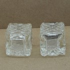 Vintage Silver   Crystal Cut Glass Miniature Salt And Pepper Shakers Set Of 2